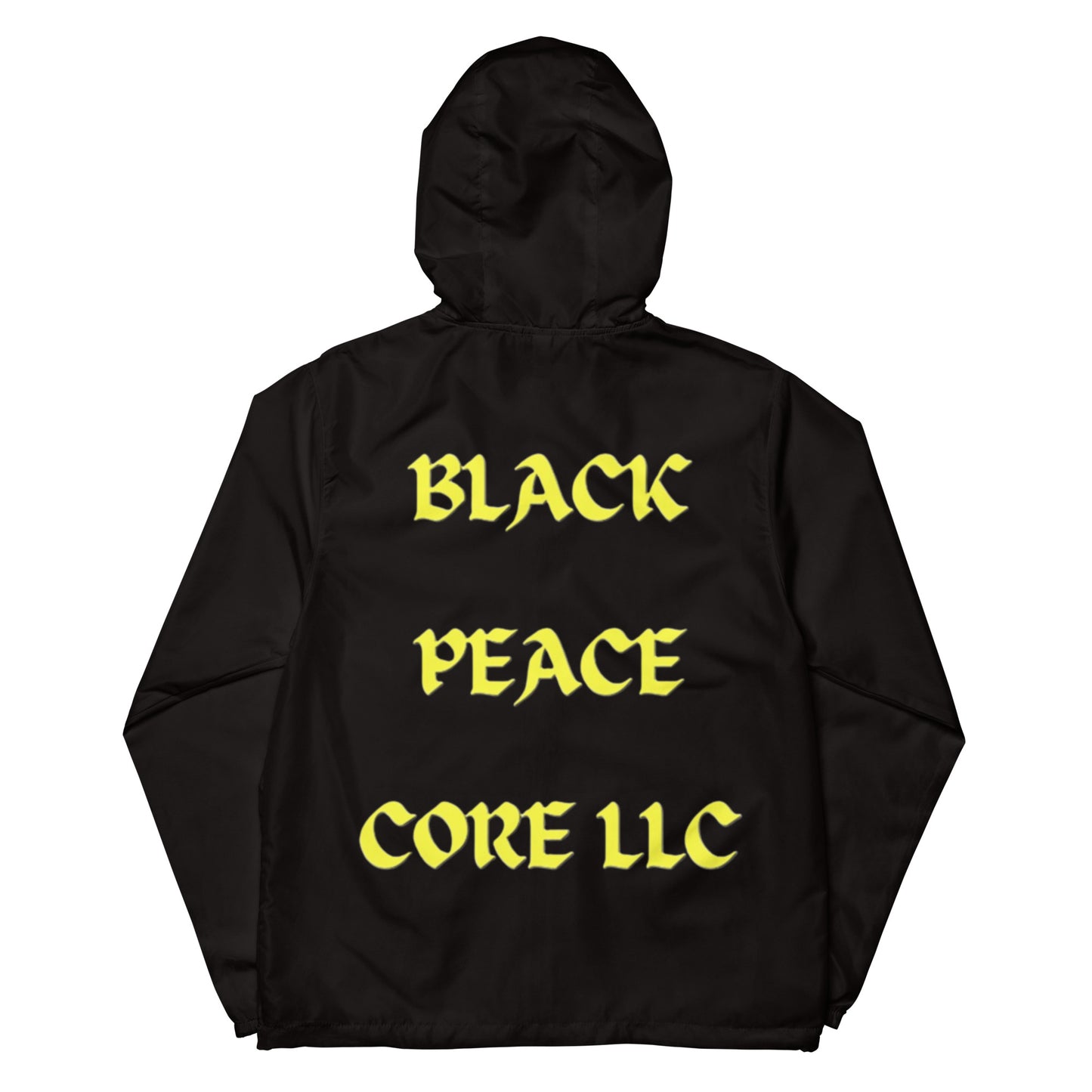 “DEUCES” Black/Yellow Unisex lightweight zip up windbreaker