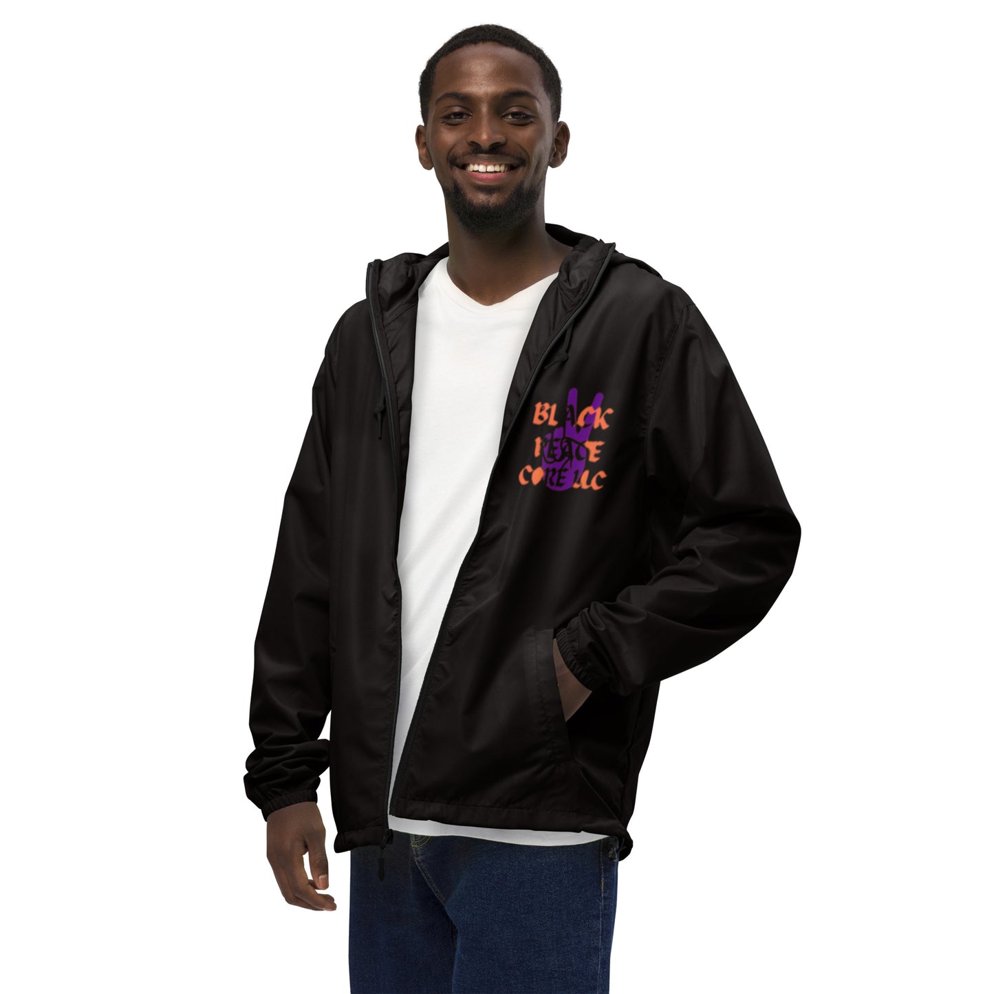 “DEUCES” Purple/Orange Unisex lightweight zip up windbreaker