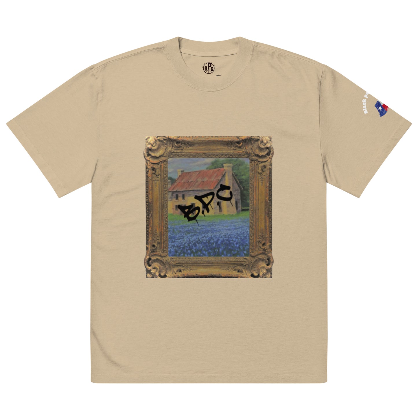 “BPC Texas bluebonnet” Oversized faded t-shirt